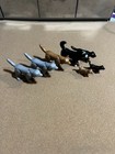 Vintage Playmobil Wolves Dogs And Puppy Lot Of 7 Figures 