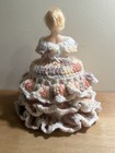 Vintage Style Crochet Toilet Paper Cover Doll Handmade Bathroom Decor Kitsch