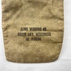 Vintage Acme Vending Co Green Bay Wisconsin Money Bag Canvas Ideal Zipper Pouch