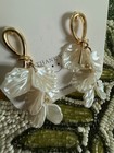 Fashion Women s White Flower Petal Drop Earrings 925 Silver Plated Ear Needle