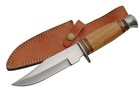 Fixed-blade Hunting Knife   10  Olive Wood Full Tang Skinner Blade With Sheath