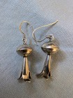 Vintage Antique Native American Navajo Silver Squash Blossom Earrings Handmade