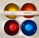 Set 4 Vtg Emalox Norway Anodized Aluminum Bowls 4  Orange Blue Mcm Bjorn Engo