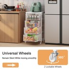 4tier Kitchen Storage Cart W drawers Wooden Top Metal Wire Wheels