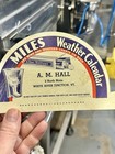 Miles Weather Calander Alka-seltzer Card Board Sign A m  Hall White River Jct Vt