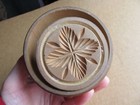 Antique Clover Flower Butter Mold Stamp Press Wood Carved Country Primitive