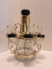 Vintage Mcm Liquor Dispenser Pump Decanter With 6 Shot Glasses Read Desc Pics