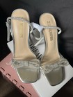 Dream Pairs Silver Strappy Rhinestone High Heel Bridal Sandals Size 8 5