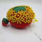 Vintage Red Tomato Sewing Needle Pin Cushion With Strawberry 2 x3  And Pins