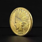 Collectible Coin With Antique Liberty Indian Head  10 Dollar  Uncirculated Morga