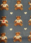 Vintage Vip Cranston Print Blue Cotton Fabric Love Mini Teddy Bear Sweaters Btfq