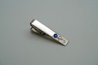 Vintage Sterling Silver Blue Accent Tie Bar Clip 4 7cm Jb47