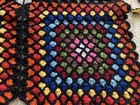 Vintage Afghan Throw Blanket Crochet Granny Square 42   x58    Boho Music Festival