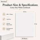White Cardstock 8 5 X 11  Heavy 80 Lb Card Stock Paper  30 Sheets 