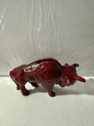 Vintage Cast Iron Buffalo Bison Coin Still Bank Original Red Paint