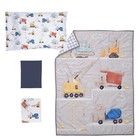 Bedtime Originals 4-piece Construction Zone Gray navy white Toddler Bedding Set