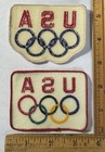 Vintage Lot Of 2 Usa Team Olympic Rings Logo Iron On Patch Sports Souvenir