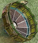 Vintage  19 Inch Tiffany Like Hanging Stained Glass Light Fixture