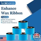 6 Rolls 2 36  X 984  60mmx300m  Enhanced Wax Thermal Transfer Ribbon  Core 1 