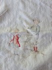 Victorian 19th C Beautiful Cotton Baby Bib W Children Print