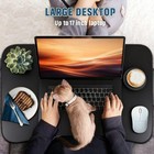 Laptop Bed Table  Portable Foldable Laptop Bed Desk With Storage Drawer And C   