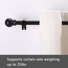 Curtain Rods For Windows 32-48 Inch  5 8 Inch Decorative Curtain Rod Set  Matte