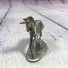 Vintage Hudson Unicorn Figurine Fine Pewter Gold Tone Horn 1982 Usa 1 5  X 1 75 