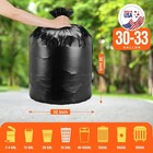 30-33 Gallon Black Trash Bags Kitchen Garbage Rubbish Bags 250bags 32x38  Medium
