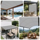 8-15   w  Sun Shade Sail Straight Edge Awning Garden Outdoor Canopy Cover Gray