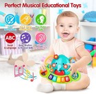 Baby Piano Toy 6 To 12 Months Elephant Light Up Music Baby Toys For 6 9 12 18