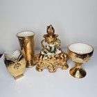Gold Vases Jim Bean Decanter Weeping Gold Tone Goblet Lot Of 4
