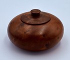 Vintage Hand Turned Burl Wood Lidded Bowl Trinket Box Treenware 3 