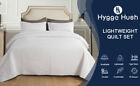 Hygge Hush White Embossed Coverlet Reversible Bedspread King Size Bed Quilt Set