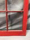 Vtg Small 20x25 4 Lite Shabby Country Red Chic Wood Window Sash Old 1109-25b