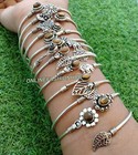 Rose Quartz   Mix Gemstone 925 Sterling Silver Plated Wholesale Lot Bangles Gift