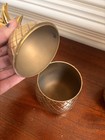 Vintage Solid Brass Pineapple Trinket Box   Storage Container Mcm 10in  1 
