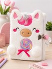 Plush Unicorn Locking Diary Journal With Keys Faux Fur Secret Notebook Pink