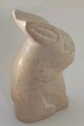 Hand Carved Stone Rabbit Figurine     Mini Animal Sculpture     Natural Alabaster