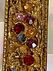 Vintage 1950s Mother Of Pearl   Jeweled Compact Never Used