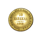  1913  Finland  Av Gold 10 Markka   0 0934 Agw   Nice And Intact