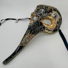 Plague Doctor Long Beak Masquerage Mask New Orleans French Quarter Gold - New