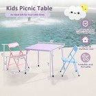 Homy Casa Kids Picnic Table Set Of 3 Foldable Table   Chairs Indoor Outdoor