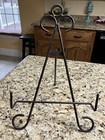 13 1 4    H Large Dark Brown Wrought Iron Metal Plate Display Stand Picture Easel