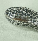 Antique Sterling Silver Perfume Bottle - Figured Peanut Shape - Rare 6g Flask