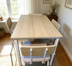 5pc Wooden Dining Room Set  Rectangular Farmhouse Kitchen Table   4 Chairs