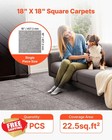 Vevor 18x18  Carpet Tiles Dark Brown 10 Pack