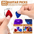 160 Pcs 0 46mm 0 71mm 0 96mm Random Color Celluloid Guitar Picks For Bass Ele   