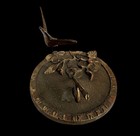Vintage 80s White Swan Hummingbird Sundial Floral Gold bronze Patina Garden Chic