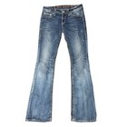Rock Revival Etty Boot Stretch Jean Med Wash Rhinestones Bling Y2k Womens 28
