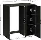 3-tier Wine Bar Cabinet Built-in Socket Storage Stand For 24 Inch Mini Fridge